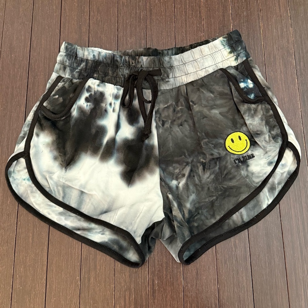 Rue21 Black and Gray “I’m Fine” Tie-Dye Athletic Shorts
